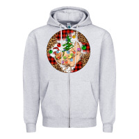 Heather Grey Christmas chicken Zipper Hoodie - Artiststas