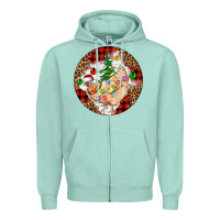 Seafoam Christmas chicken Zipper Hoodie - Artiststas