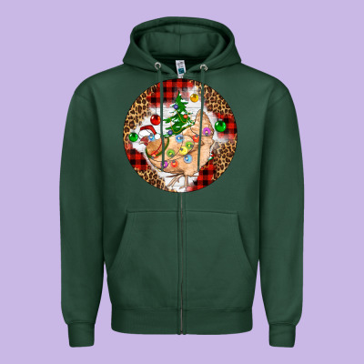 Christmas Chicken Zipper Hoodie Designed By Artiststas