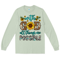 Matcha with god all things are possible Long Sleeve Tee - OliviaCreatesArt