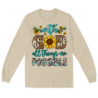 Mushroom with god all things are possible Long Sleeve Tee - OliviaCreatesArt