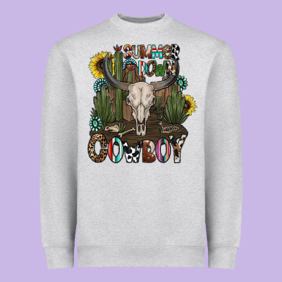 Summer Down Cowboy Heavyweight Sweatshirt Designed By Cowhidedigitalart