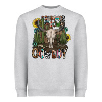 Heather Grey summer down cowboy Heavyweight Sweatshirt - CowhideDigitalArt