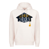 Pale Pink Senior 2023 graduation png sublimation design down Premium Hoodie - RanaPortraitStore