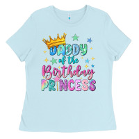 Baby Blue daddy of the birthday princess Ladies Tee - NancyCooperArtShop