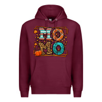 Burgundy Fall Autumn Leopard Momo Premium Hoodie - LillyAllenDesigns