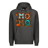 Charcoal Heather Fall Autumn Leopard Momo Premium Hoodie - LillyAllenDesigns