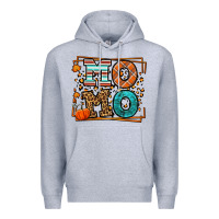 Heather Grey Fall Autumn Leopard Momo Premium Hoodie - LillyAllenDesigns