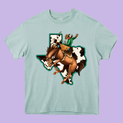 Cowhide Texas Map Rodeo Cowboy Heavy Core Tee Designed By Bettercallsaul
