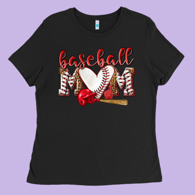 Baseball Mom Ladies Tee Designed By Nancycooperartshop
