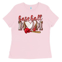 Bubblegum Pink Baseball Mom Ladies Tee - NancyCooperArtShop