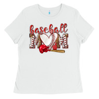 White Baseball Mom Ladies Tee - NancyCooperArtShop
