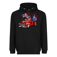 Black american truck 4th of july Heavyweight Hoodie - BarkalooDesign