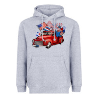 Heather Grey american truck 4th of july Heavyweight Hoodie - BarkalooDesign