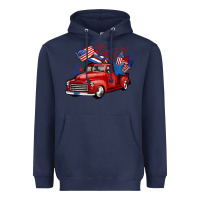 Navy american truck 4th of july Heavyweight Hoodie - BarkalooDesign