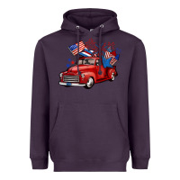 Plum american truck 4th of july Heavyweight Hoodie - BarkalooDesign