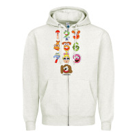 Oatmeal Heather muppet babies Zipper Hoodie - trangStudio