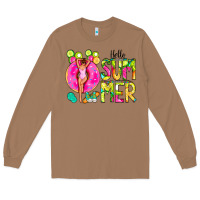 Toasted Coconut Hello Summer Donut Girl Long Sleeve Tee - CowCowDesign