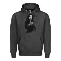 Charcoal Heather Normal Is An Illusion - Morticia Addams Zipper Hoodie - trangStudio