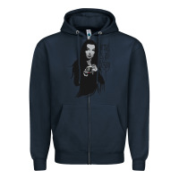 Navy Normal Is An Illusion - Morticia Addams Zipper Hoodie - trangStudio