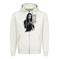 Oatmeal Heather Normal Is An Illusion - Morticia Addams Zipper Hoodie - trangStudio