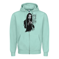Seafoam Normal Is An Illusion - Morticia Addams Zipper Hoodie - trangStudio