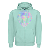 Seafoam Alien Head Colorful Laser Ufo Sighting Believe Area 51 Zipper Hoodie - trangStudio