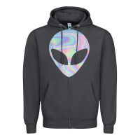 Smoke Alien Head Colorful Laser Ufo Sighting Believe Area 51 Zipper Hoodie - trangStudio