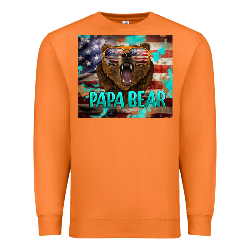Papa Bear American Flag  Tumbler Premium Sweatshirt by BarkalooDesign | Teevron