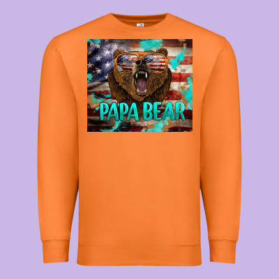 Papa Bear American Flag  Tumbler Premium Sweatshirt Designed By Barkaloodesign