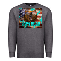 Charcoal Heather papa bear american flag  tumbler Premium Sweatshirt - BarkalooDesign