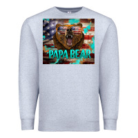 Heather Grey papa bear american flag  tumbler Premium Sweatshirt - BarkalooDesign