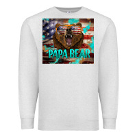 Oatmeal Heather papa bear american flag  tumbler Premium Sweatshirt - BarkalooDesign