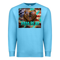 Ocean Blue papa bear american flag  tumbler Premium Sweatshirt - BarkalooDesign