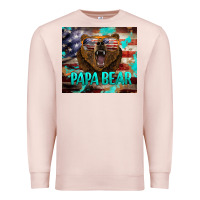 Pale Pink papa bear american flag  tumbler Premium Sweatshirt - BarkalooDesign