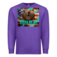 Purple papa bear american flag  tumbler Premium Sweatshirt - BarkalooDesign