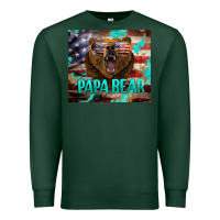 Sports Green papa bear american flag  tumbler Premium Sweatshirt - BarkalooDesign