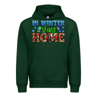 Forest Green in winter stay home with gloves Urban Hoodie - AdoDesignShop