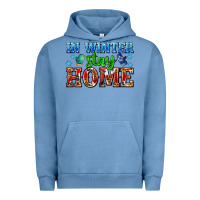 Pigment Pebble Blue in winter stay home with gloves Urban Hoodie - AdoDesignShop