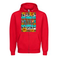Red Welcome fall Zipper Hoodie - Artiststas