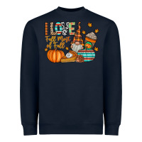 Navy i love fall most of fall Heavyweight Sweatshirt - CowhideDigitalArt