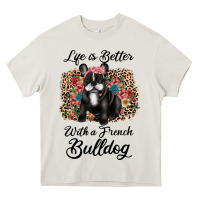 Cream life is better with a french bulldog Heavy Core Tee - JahusDesignShop