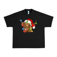 Black christmas heifer cow Urban Heavy Tee - CowGirlArtShop