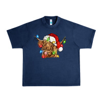 Navy christmas heifer cow Urban Heavy Tee - CowGirlArtShop
