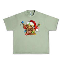 Oil Green christmas heifer cow Urban Heavy Tee - CowGirlArtShop