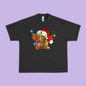 Christmas Heifer Cow Urban Heavy Tee Designed By Cowgirlartshop