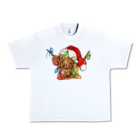 White christmas heifer cow Urban Heavy Tee - CowGirlArtShop