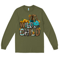 Army Green wild child kids car Long Sleeve Tee - OliviaCreatesArt