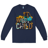 Navy wild child kids car Long Sleeve Tee - OliviaCreatesArt