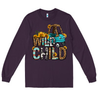 Plum wild child kids car Long Sleeve Tee - OliviaCreatesArt